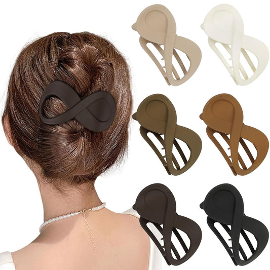 Flat Hair Clips for Women, 6Pcs French Concord Claw Clips for Thick Thin Hair Strong Hold No Slip Hair Claw Clips Lay down Hair Clip